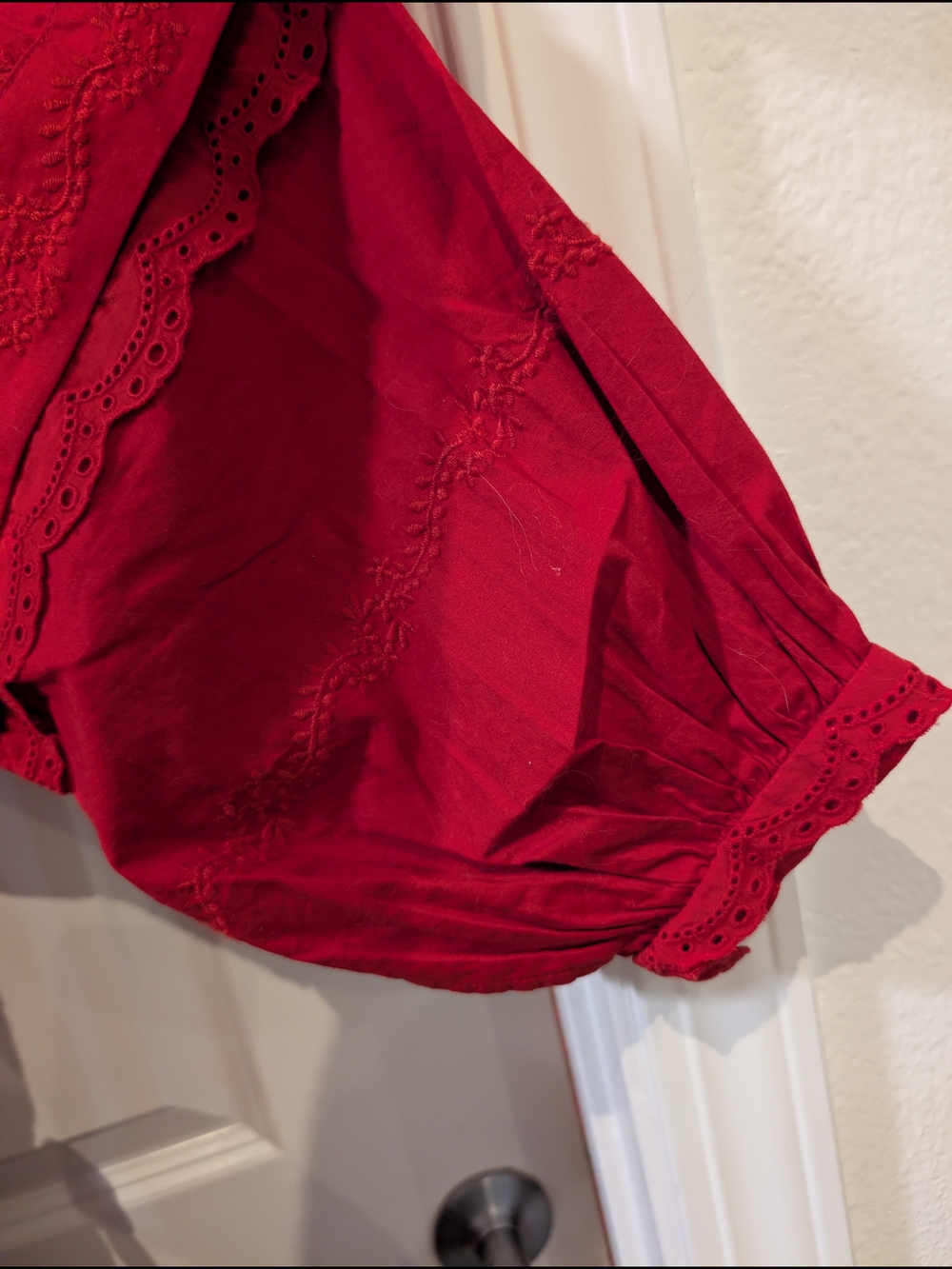 🤍🌹✨ Damson Madder Clancy Mini Dress w/Puffed Sleeves and Lace Trim Details W12 - Picture 3 of 16